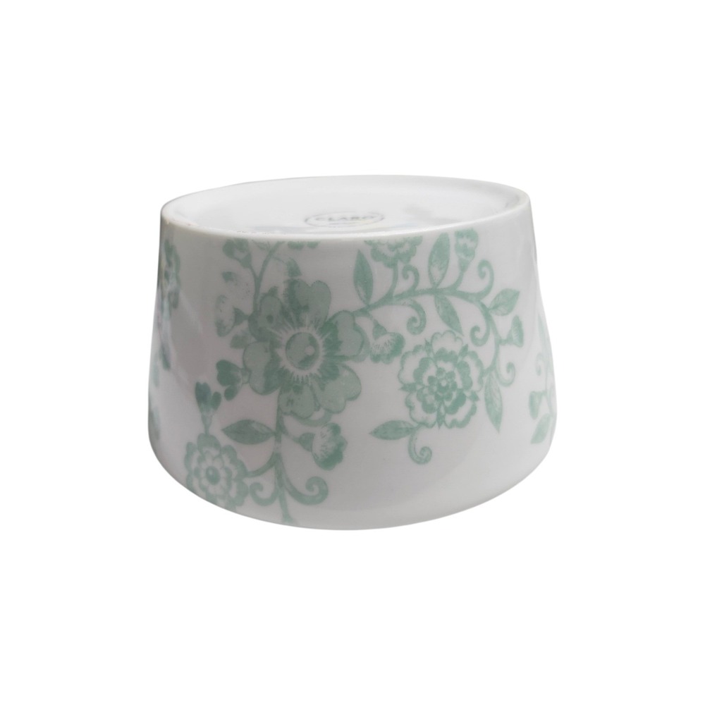 Claro by Godinger Fine Porcelain Green Floral Bowls Set of 4 Cereal Soup Mint - Picture 6 of 7